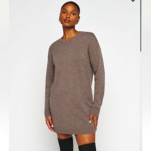 Reformation Henrietta Cashmere Dress in Cocoa